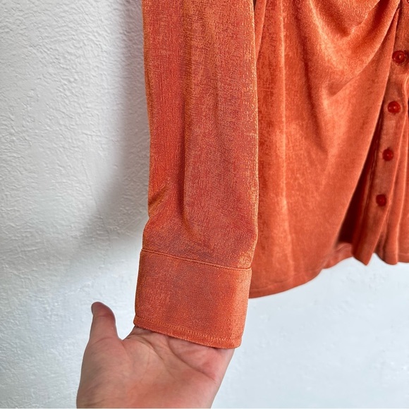 With Jean Button-Up Dress in Orange - Picture 6 of 8